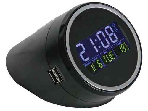 Reloj digital y temporizador con Hub USB 2.0. REF. PCUSB23